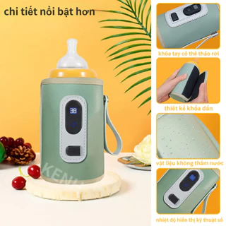 Túi Ủ Bình Sữa Di Động Điện Tử Cho Bé Giữ Nhiệt Thông Minh Đa Năng Từ 38-50 Độ Sạc USB Tiện Lợi Mang Du Lịch Đi Chơi(Cáp dữ liệu miễn phí)