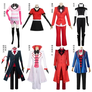 [Sẵn sàng] Trang phục hóa trang khách sạn Hazbin Charlie Morningstar Vaggie Angel Dust Alastor Lucifer Cos Trang phục Halloween