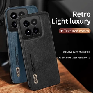 Xiaomi 14 Pro Xiaomi14 Xiaomi14Pro 14Pro Ultra Luxury Frosted Retro Leather Phone Case Vỏ hút từ tính ô tô