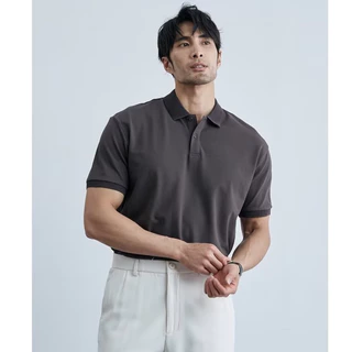 DICHUANGZHE Áo sơ mi polo ngắn tay màu trơn nam Nhật Bản mùa hè ve áo retro thoải mái áo sơ mi polo