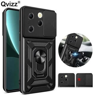 Ốp Lưng Cho Infinix Hot 40 Pro Tecno Spark 20 Pro X6836 X6837 KJ6 Vỏ Điện Thoại Trượt Camera Sang Trọng Xe Từ Tính Giá Đỡ Silicon Bảo Vệ Bìa Cứng I9