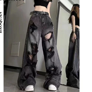 MUSHIHUI quần ống rộng quần nữ jean Fashion Hàn Phong thời trang Minimalist MNK24303SS 10Z240305