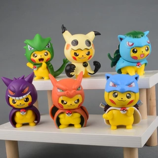 6 Cái / bộ 7-9cm Anime Pokemon Hình Pikachu Cosplay Charizard Blastoise Gengar Mimikyu Venusaur Q Phiên Bản PVC Nhân Vật Hành Động Mô Hình Đồ Chơi Búp Bê