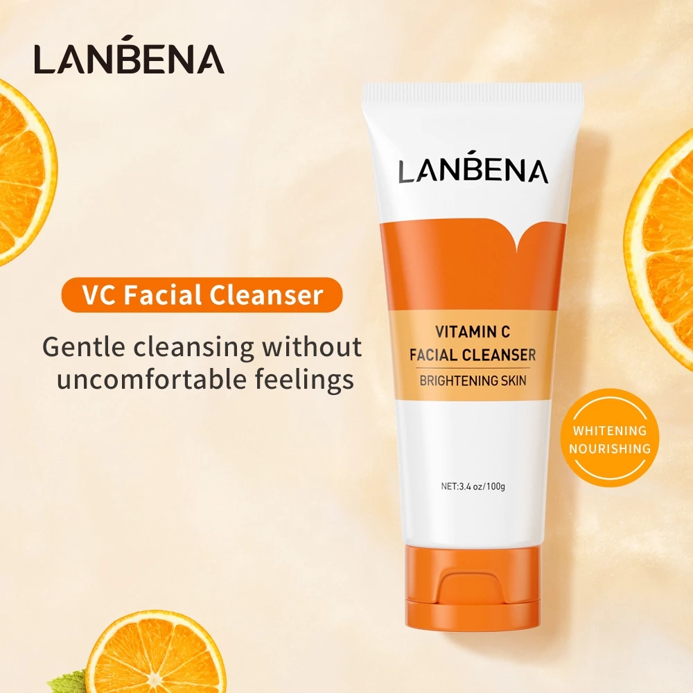 Sữa rửa mặt Lanbena VITAMIN C tạo bọt làm sạch sâu và trắng sáng da 100ml