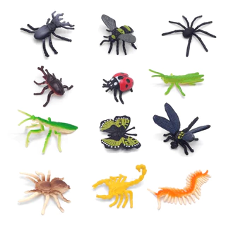 12 chiếc Mô hình côn trùng mô phỏng Mini Đồ chơi trẻ em