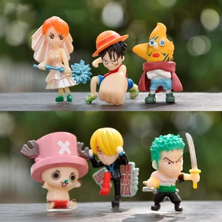 6 Cái / bộ Anime One Piece Hình Luffy Zoro Sanji Usopp Nami Tony Tony Chopper Mini PVC Nhân Vật Hành Động Mô Hình Máy Tính Để Bàn Trang Trí Đồ Chơi Búp Bê