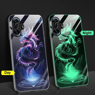 Dragon Redmi K40 Gaming Ốp điện thoại họa tiết rồng dạ quang cho Xiaomi Poco F3 F4 F5 F5 Pro Redmi K50 Gaming Redmi K50 K50 Pro K60 K60 Pro Redmi K40 K40 Pro K40s Anime Dragon Fashion Tempered Glass Hard Casing Glow in the Dark