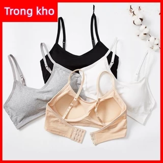 Trong kho ➵ Đồ lót mới một mảnh cup miễn phí Bra trở lại Buckle Chest Vest Phụ nữ nâng thể thao chống sốc đồ lót rắn màu bông đồ lót phụ nữ