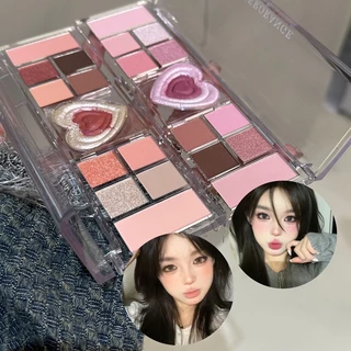 Bảng phấn mắt hai màu Herorange Heartbeat Blush Highlight Eyeshadow Đa chức năng Bảng màu toàn diện ba trong một đa phong cách