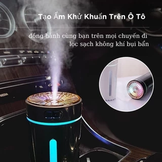 Máy xông tinh dầu tạo ẩm phun sương ô tô cao cấp đời mới Máy khuếch tán tinh dầu xe hơi Mới  phun sương khử mùi (Sạc Pin) Tạo Ẩm Giúp Tỏa Hương Thơm Khử Mùi Thích hợp cho phòng, phòng tắm, ô tô 270ml