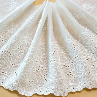 Ruy băng ren 1 mét, 100% cotton, rộng 25cm, phụ kiện trang trí quần áo, váy mini DIY