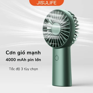 Quạt Mini JISULIFE - 3 Tốc Độ - Pin 4000 - Sử Dụng Lên Đến 16H Chính Hãng