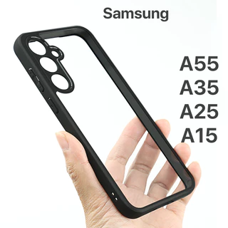 túi khí tích hợp ốp lưng Samsung A55 A35 A25 A15 4G 5G Bảng điều khiển phía sau trong suốt Chống sốc Bảo vệ Màn hình Máy ảnh Khung TPU mềm case matte Samsung Galaxy A55 5G