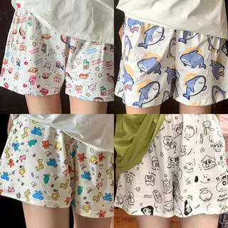 [Zestiva] M-2XL Quần ngủ quần đùi nữ quần hoạt hình short Cartoon nam nữ Freesize Unisex Hàn Quốc cotton HZFWC6168