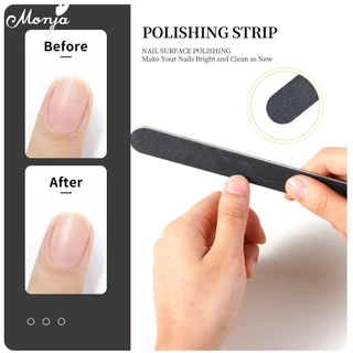 Monja Nail File Đen 100 / 180 Grit Hai Mặt Giấy Nhám Đệm Đánh Bóng Mài Chuyên Nghiệp Làm Móng Tay Móng Chân Dụng Cụ Chà Nhám