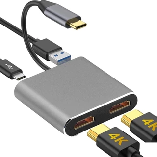 Trung tâm chuyển đổi type-c sang HDMI cho máy tính xách tay Màn hình kép độ phân giải cao USB3.0 PD 4K