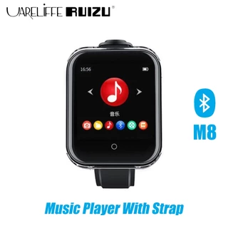 Máy nghe nhạc Uareliffe RUIZU M8 có dây đeo có thể tháo rời Bluetooth5.0 HD Màn hình cảm ứng Máy nghe nhạc MP3 không mất Hỗ trợ máy ghi đài FM Sách điện tử Máy nghe nhạc di động