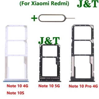 Khay SIM Cho Xiaomi Redmi Note 10 Note 10S Note 10 Pro 4G 5G SD Thẻ SIM Adapter Giá Đỡ Chip Ngăn Kéo Khe Cắm Adapter + Pin