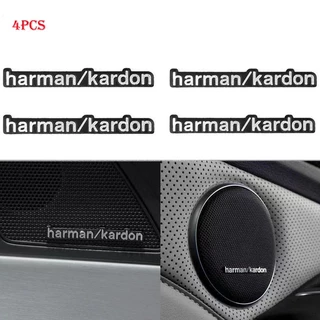 4 Miếng Nhôm Harman / kardon Xe Âm Nhạc Loa Miếng Dán Biểu Tượng Cho Xe BMW KIA Nissan Mazda Audi Honda Hyundai Benz Lexus Toyota Auto Audio Player Huy Hiệu Đề Can Phụ Kiện Nội Thất