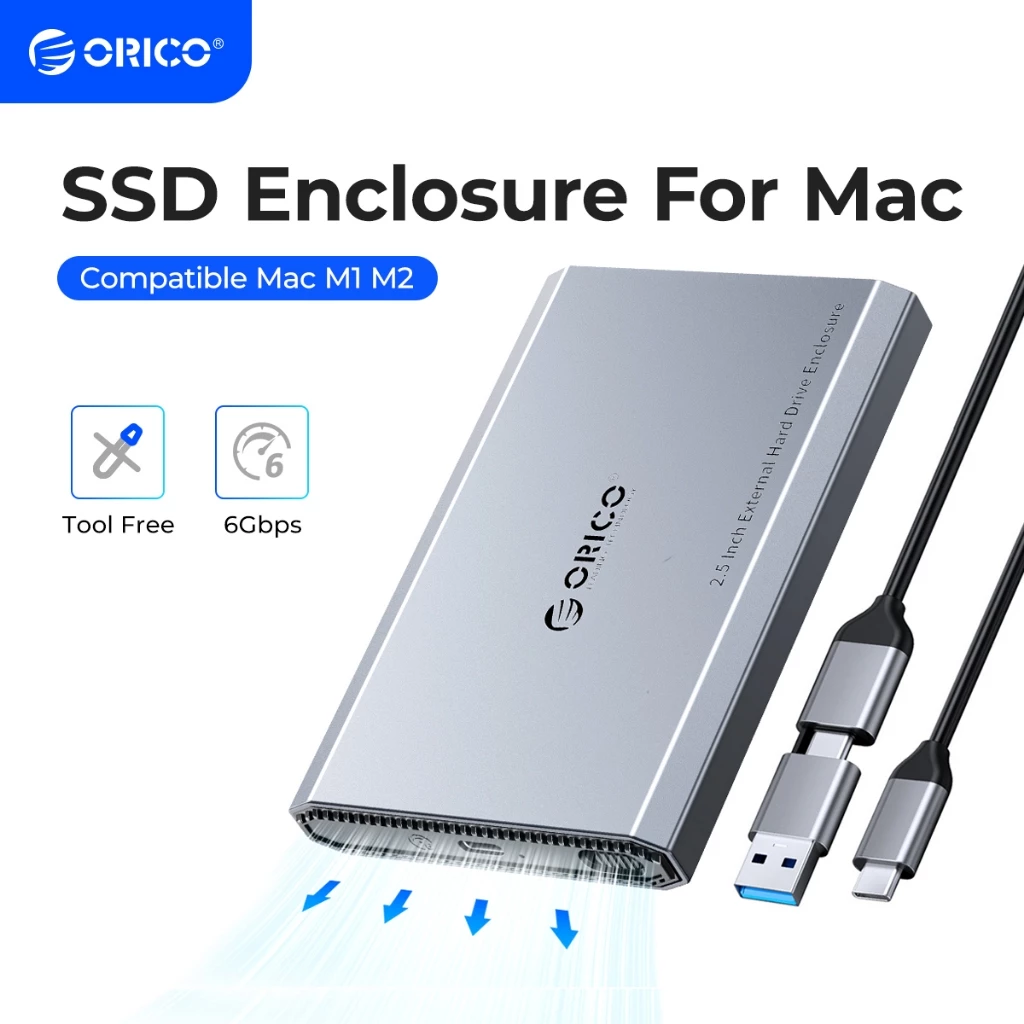 Hộp đựng ổ cứng SSD HDD ORICO UASP 6Gbps thích hợp cho Mac M1 và M2