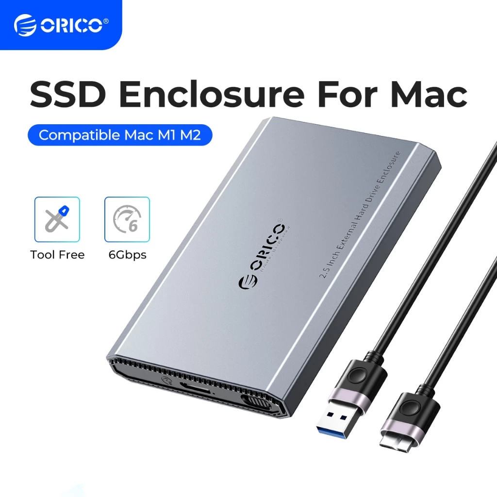 Hộp Đựng Ổ Cứng Ngoài Orico 2.5 '' Hdd Type-C 5Gbps 2.5 Inch Bằng Hợp Kim Nhôm Abs Cho Macbook Style (DD25)