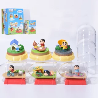 6 Cái / bộ Anime Crayon Shin-chan Nohara Shinnosuke Shiro Thế Giới Trong Chai Trang Trí Cảnh Phiên Bản Q PVC Nhân Vật Hành Động Mô Hình Búp Bê Đồ Chơi