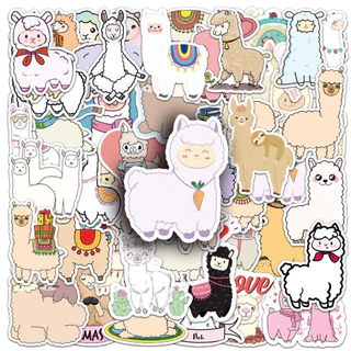 Bộ 50 Ngộ nghĩnh Đáng Yêu Alpaca Động Vật DIY Sáng Tạo Động Cơ Dán Xe Hơi Dán Helmater Dán Nhà Decal Dán Chống Thấm Nước