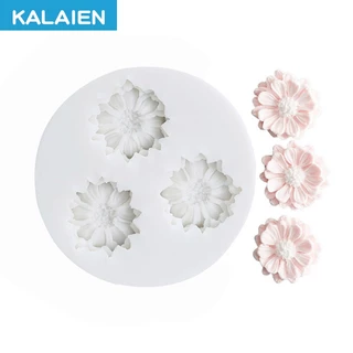 Kalaien Hoa Khuôn Silicon Sô Cô La Sugarcraft Trang Trí Hoa Hồng Fondant Kẹo Khuôn