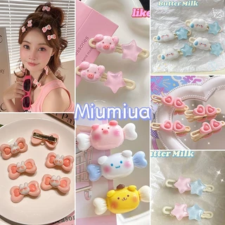 Miua🔮SANRIO Kẹp Tóc Hình Ngôi Sao / Trái Tim / Heo Phấn Má Hồng mini Dễ Thương 50 Màu Lựa Chọn Phong Cách Nhật Bản