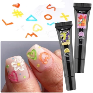 5d Pudding Gel Swirls Sóng Lót Ba Lan Mô Hình Gel Cho Điêu Khắc Dập Nổi Thiết Kế Móng Tay Tranh Sơn Móng Tay Keo