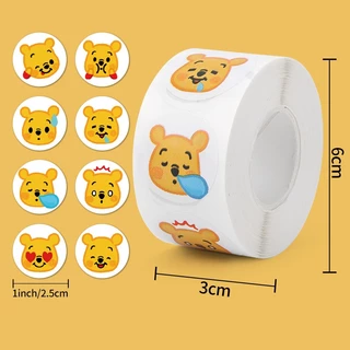 500 Cái / cuộn Nhãn Dán Nhãn Winnie the Pooh Miếng Dán Dễ Thương Winnie the Pooh Miếng Dán Vòng Niêm Phong Miếng Dán Nhãn Dính Trẻ Em Hoạt Hình Cuộn Miếng Dán Mimibao