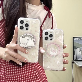 Dành cho iphone case 15 Pro Max 14 Pro Max 13 Pro Max 12 Pro Max acrylic từ tính + hỗ trợ từ tính Vỏ điện thoại di động