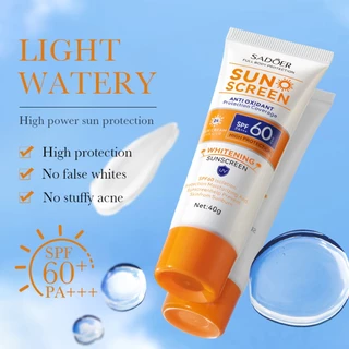 Sadoer Nâng cấp SPF60 PA + + + Kem chống nắng Kem chống nắng làm trắng toàn thân cho da mụn trứng cá Chống thấm nước lâu trôi Kem chống nắng không dầu 40g