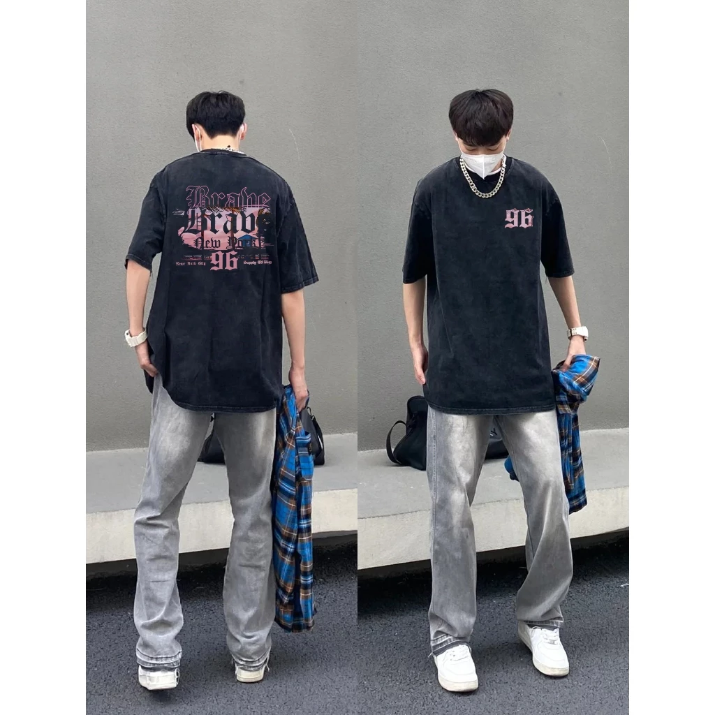 Pear DODO Hip Hop Phong Cách Mùa Hè Retro In 100% Cotton Trung Tính Thương Hiệu Địa Phương Áo Thun Tay Ngắn 240326