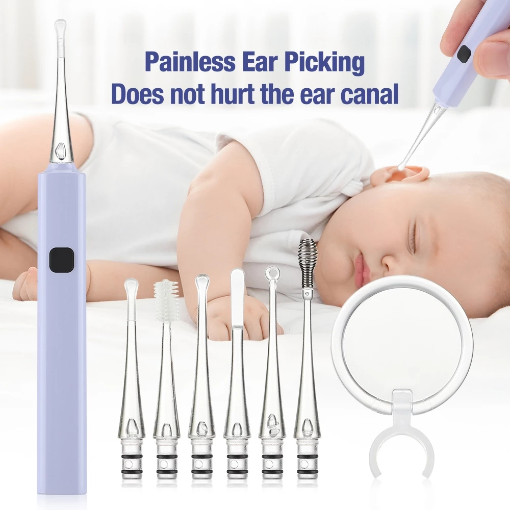 Hailicare Baby Ear Spoon Ear-pick Ear Wax Remover Ear Cleaning Ear Care for Kids Baby LED Flash Light Dụng cụ làm sạch tai với kính lúp 5x