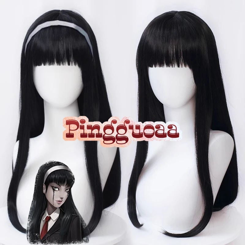 Game Identity V Yidhra Kawakami Tomie Cosplay Tóc Giả Dài 60cm Tóc Giả Thẳng Màu Đen Tự Nhiên Chịu Nhiệt Tổng Hợp Tóc Giả