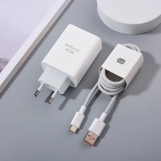 Infinix 45W Sạc Siêu Nhanh Sạc Bộ Chuyển Đổi Nguồn 6A USB C Cáp Cho Tenco Infinix Note 40 30 Pro Zero 30 X Pro Hot 40 30 Pro