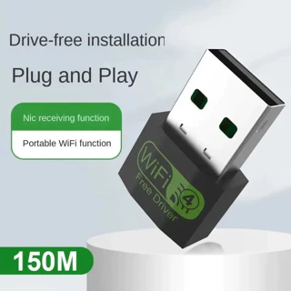 Bộ chuyển đổi WiFi 150Mbps Thẻ mạng không dây Chơi và chạy Bộ chuyển đổi WiFi USB Mini Bộ thu Wi-Fi LAN cho PC Windows