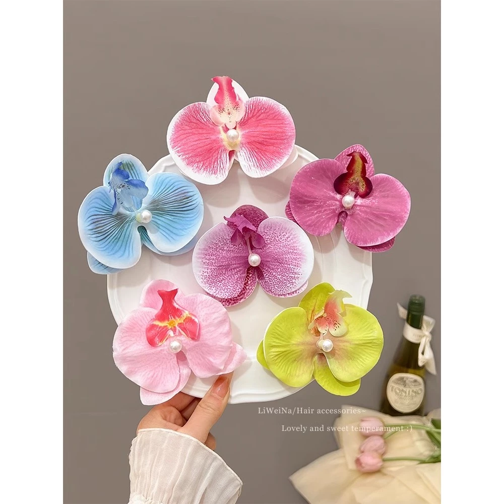 Cổ Tích Phalaenopsis Đầu Hoa kẹp tóc Nữ Rừng Bên Vịt Miệng kẹp Đầu Sau Thìa Chảo kẹp tóc kẹp tóc Dụng Cụp Dụng Cụ emi jay set kẹp Cóc con Cái Cái