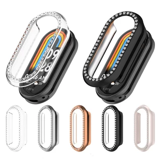 Vỏ Bảo Vệ Cho xiaomi mi band 8 Dây Đồng Hồ Thông Minh PC Mạ Bling Bảo Vệ Ốp Lưng Khung Vỏ Phụ Kiện