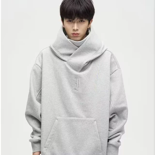 2024 New Korean Style Solid Color Hoodie Men Spring Pocket Drawstring Hooded Top