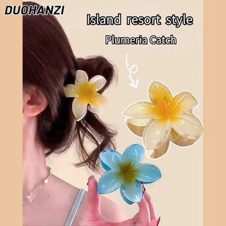 Duohanzi Kẹp tóc hoa dễ thương dành cho nữ Lễ hội Songkran Plumeria Kẹp đơn giản phong cách Hàn Quốc