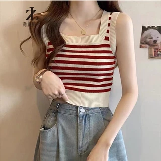 ZHELIHANGFEI Áo sweater 2 Đường Kẻ Sọc Vuông Bằng cotton Mềm Mại Và Cá Tính Phong Cách Trẻ Trung