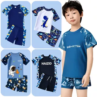 1-13 Tuổi Đồ Bơi Trẻ Em 2 Cái / 3 Cái Rashguard Cho Trẻ Em Bé Trai Chất Lượng Cao Dri-fit Bơi Bộ Trang Phục Áo Ngắn + Nắp Đồ Bơi Terno Cho Trẻ Em