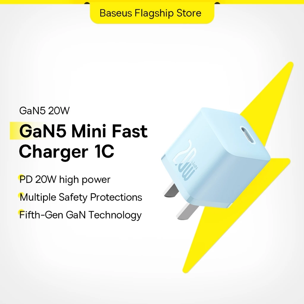 Củ sạc nhanh BASEUS PD 20W GaN5 1C thích hợp với Điện thoại di động