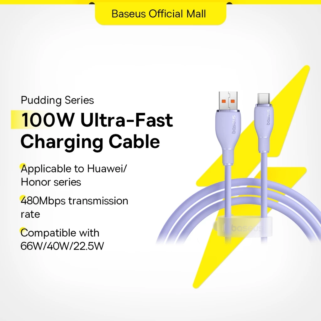 Cáp sạc nhanh BASEUS 100W USB Type C 6A
