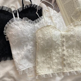 Ren Gợi Cảm Nhỏ Camisole Nữ Dây Đeo Bên Trong Ngực Miếng Lót Có Thể Mặc Bên Ngoài Đẹp Lưng Ống Top Không Tay Ngắn