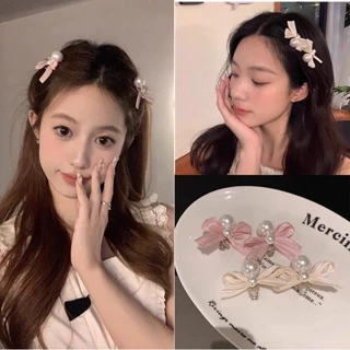 Kẹp tóc nơ ngọc trai thời trang Hàn Quốc dành cho nữ sinh viên dễ thương phong cách công chúa quà tặng sinh nhật
