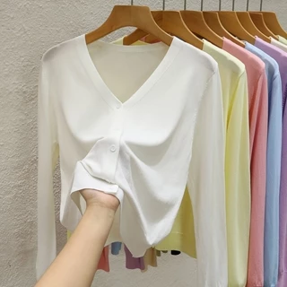 Áo Khoác cardigan Dệt Kim Chống Nắng Thời Trang Cho Nữ