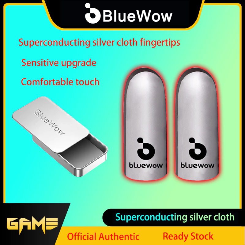 Bluewow Mới Nâng Cấp Vải Bạc Siêu Dẫn Trò Chơi Tay Cầm Sợi Nano Thoáng Khí Chống Mồ Hôi Chơi Game Ngón Tay Cái Mỏng Găng Tay Mẫu Cho Pubg